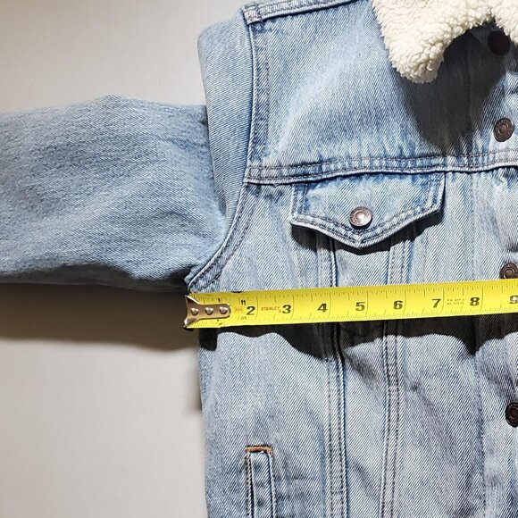 Levi's Premium Denim Trucker Jacket Sherpa Lined SzXS - shipping incl - Picture 6 of 16
